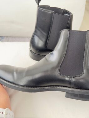 Alfani Black Leather Chukka Chelsea Boots for Men